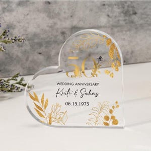 Personalisierter Rubin Jubiläum Cake Topper, Herzform 40. Jubiläum Cake Topper, 40. Rubin Geschenk für Eltern, Jubiläum Acryltafel