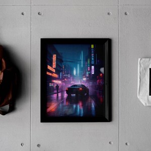 Cyberpunk Car – Neon City Art