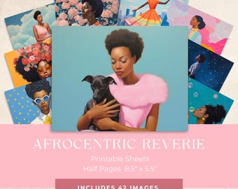 Afrocentric Reverie  African American Junk Journal Pages Digital Scrapbook Paper Kit Vintage Ephemera Printable Paper Collage Junk Journal