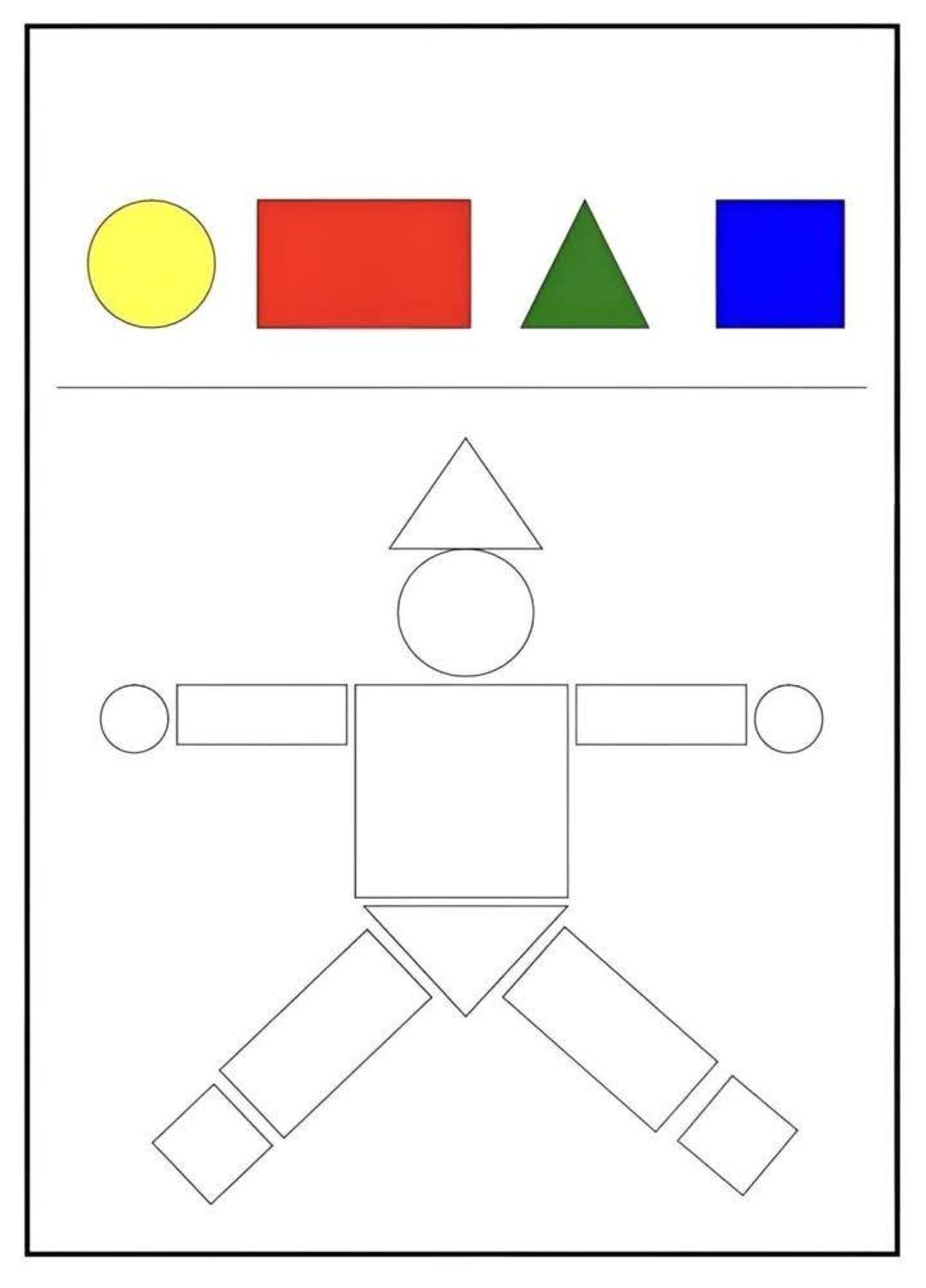Shape Matching Coloring Pages: Preschool Learning Activity - Etsy
