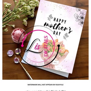 Tarjeta de felicitación imprimible para el Día de la Madre, descarga digital