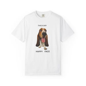コンフォートカラーTシャツ、これが私のハッピーフェイスTシャツ、父の日Tシャツ、犬好きへのギフト、ペット好きTシャツ、お父さんへの誕生日プレゼント