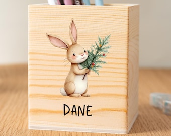 Personalised Wooden Pencil/Pen Pot/Holder,Pencil Holder with Name,Christmas Gift for Kids,Baby Birthday Gift,Kids Birthday Party Favor Gift