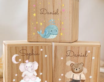 Personalized Name Piggy Bank,Wooden Animal Money Box,Baby Christmas Gifts,Baptism Gift,Birthday Party Gift for Kids,Baby Shower Gifts
