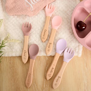Custom Baby Weaning Set,Personalized Silicone Toddler Feeding Set,Weaning Spoon,Baby Shower Gift,Newborn Gift,Baby Meal Set,Toddler Spoon