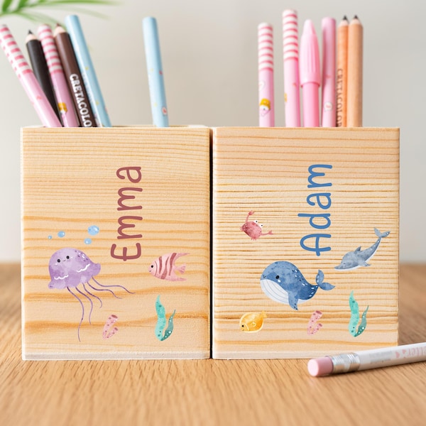 Personalised Wooden Pencil/Pen Pot/Holder,Kids Pencil Cup,Christmas Gift for Children,Baby Birthday Gifts,Kids Birthday Party Favor Gift