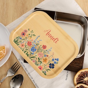 Personalized Kids Bento Box: Stainless Steel Lunch Food Container