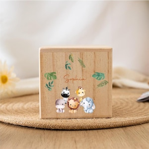 Personalisierte Spardose, Tier Kasse, Sparschwein für Kind, Spardose Holz, Taufgeschenk, Sparkasse, Baby Shower Geschenke, Weihnachtsgeschenk