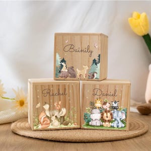 Tirelire personnalisée animal, tirelire nom personnalisé pour bébé, tirelire en bois pour enfants, cadeaux d'anniversaire pour enfants, cadeau de noël, tirelire