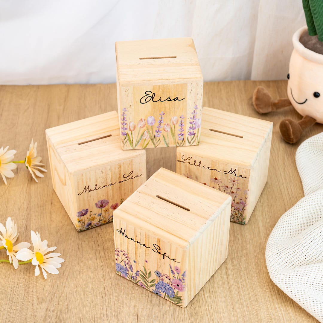 Custom Money Box With Name,personalized Wooden Piggy Bank With — free download