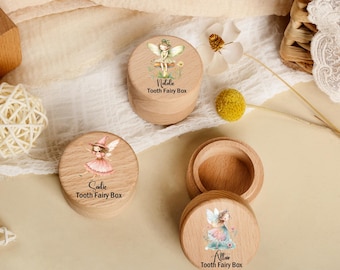 Personalised Tooth Fairy Box,Baby Wooden Milk Tooth Keepsake,Baby Shower Gift,Gift for New Baby,Girl Birthday Gift,Tooth Fairy Coin Box