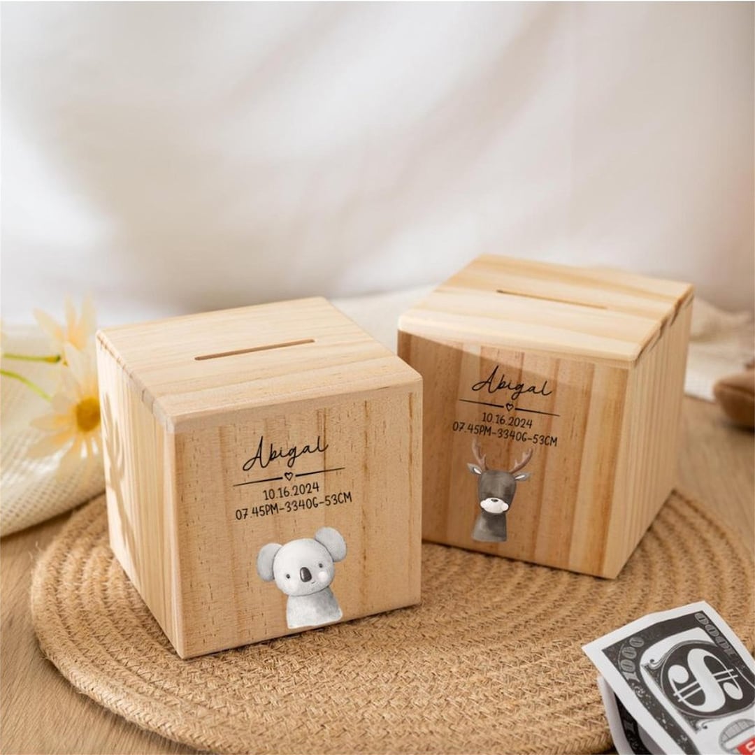 Personalised Silver Train Money Box – Perfect Gift For Baby Boy's Birthday Or Christmas