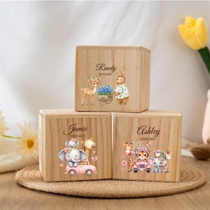 Alcancía personalizada con forma de animal, hucha de madera para bebé, con nombre, regalo para baby shower o bautizo.