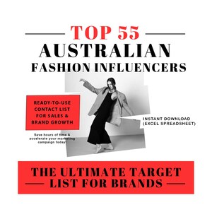 Contactlijst Australische mode-beïnvloeders 2026 | Sjabloon PR-outreach | Instagram influencer-database | Marketingkit modemerk