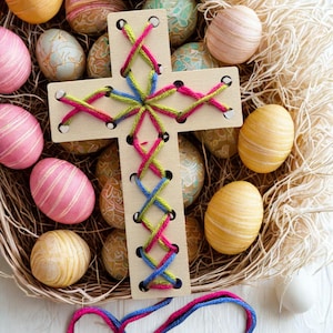Set regalo di Pasqua, decorazione pasquale primaverile, piccolo regalo per Pasqua, regali per bambini di Pasqua, nido di Pasqua di Pasqua, ciondolo di Pasqua in legno