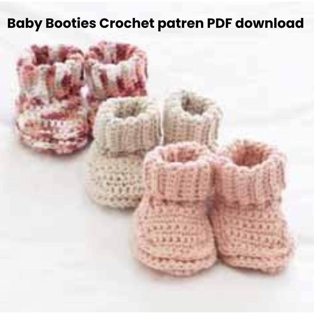 Crochet Cuffed Baby Booties Pattern PDF, Easy Beginner DIY, Instant ...