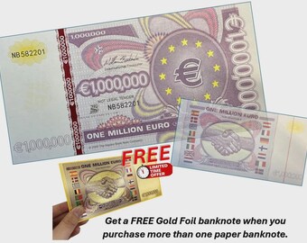 One Million (1,000,000) Euro Paper Money Banknotes - Fantasy Commemorative Note