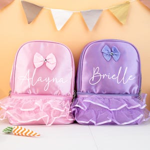 Custom Dance Backpack For Girls, Preschool Book Bag, Cute Pink Backpack for Kids, Personalized Name Bag Backpack, Nylon Children&#39;s Dance Bag