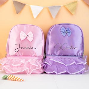 Cartable préscolaire, joli sac à dos rose pour enfant, sac à dos personnalisé pour petite fille, sac de danse en nylon pour enfants, sac de danse pour enfants