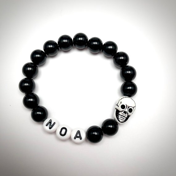 Skull Bracelet Boys Skull Bracelet Beaded Boys Halloween