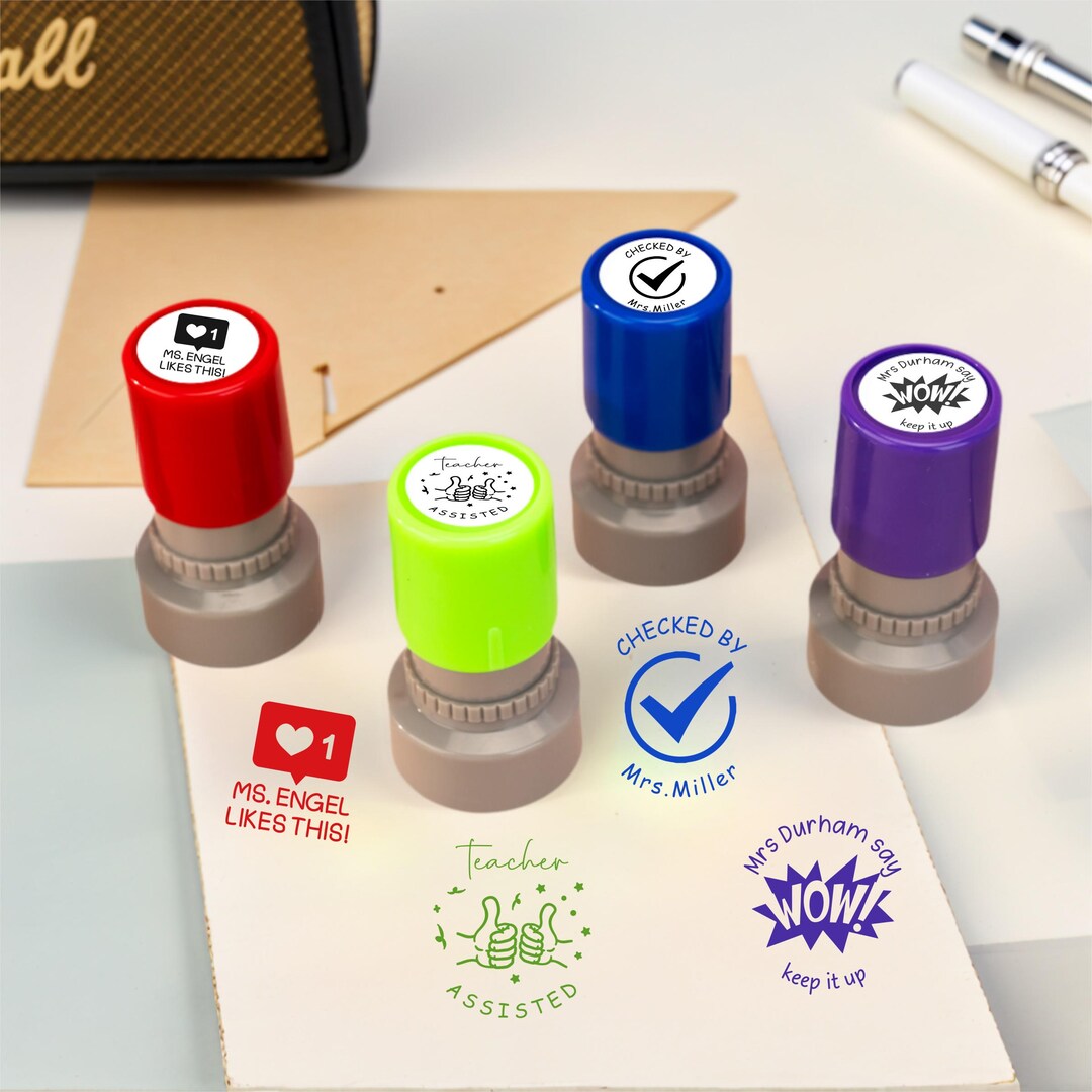 With Comment Stamp Teacher Classroom Stamp, Custom Teacher Stamp, Personalized Teacher ...