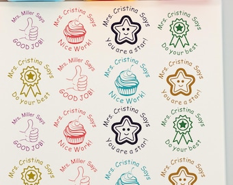 From The Classroom of Teacher Stamp, Checked By Teacher Stamp, Teacher Gift Stamp, Cute School Stamps, Teacher Name Stamps, Teacher Stamp