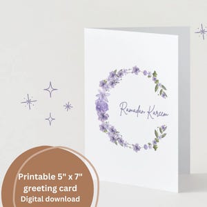 Cartão Ramadan Kareem para impressão, download digital de cartões islâmicos, presentes islâmicos, cartão digital minimalista islâmico Ramadan Kareem