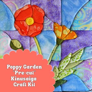 Kit per lavoretti Kinusaiga pretagliato! - Giardino di papaveri
