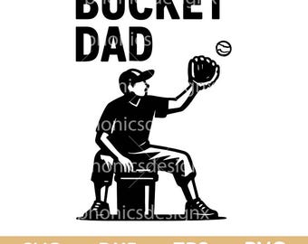Bucket Dad SVG: Baseball Catcher Father's Day Design (Digital Download)