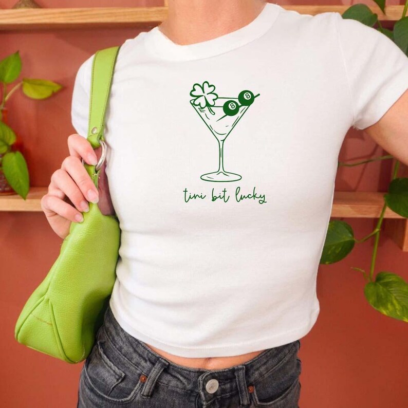 Tini bit irish svg, Girl Shamrock Martini cocktail svg png, Lucky irish martini svg