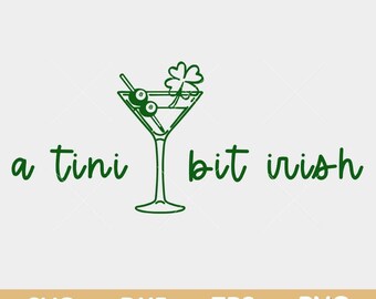 Een klein beetje Ierse Svg, Funny Lucky Girl Irish Cocktail Svg png, St. Patrick's Day klein beetje Ierse svg
