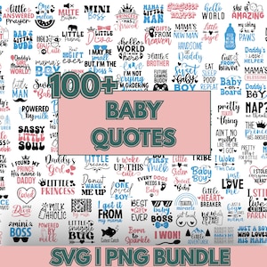 Paquete SVG de bebé, refranes para bebés, baby shower, género de recién nacido, niña, niño, frases divertidas para bebés, bebé niño niña SVG PNG