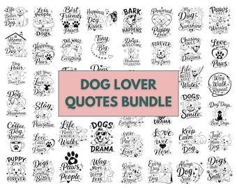 Pacchetto di file SVG e PNG per amanti dei cani, citazioni carine sui cani in formato SVG, SVG per mamme di cani, clipart di cuccioli, disegni con impronte di zampe, regali per amanti degli animali, file per lavori creativi con Cricut e Silhouette a tema cani.