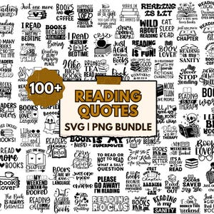 Svg-bundel lezen, boekcitaten svg, boekenliefhebbers svg, bibliothecaris svg, Booktrovert Book Worm svg, boeklezer Svg, boek Svg lezen voor Cricut