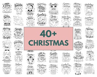 Pacchetto SVG di Natale / Babbo Natale SVG / Frasi di Natale SVG / Renna, Pupazzo di neve di pan di zenzero SVG / File di taglio per Cricut e Silhouette, Frasi di Natale