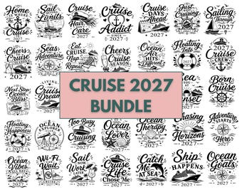 Pacchetto SVG e PNG Crociera 2027, Crociera in famiglia SVG, Amante delle crociere SVG, Citazioni sulle vacanze in barca a vela, Clipart di navi da crociera oceaniche, File per Cricut e Silhouette