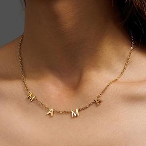 Mama Letter Necklace, Dainty Mama Necklace, Personalized Names Jewelry, Custom Initial Necklaces, Caitlyn Minimalist Necklace, Gift for her