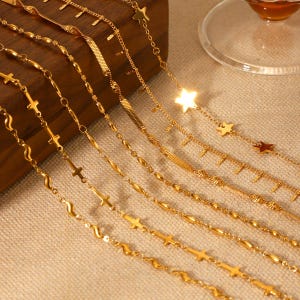 18K Gold Chain Necklace/Cable Chain/Paperclip Chain/Twist Chain/Figaro/Curb Chain/Bead Chain/Blade Chain/Chain for kids/Mothers Day Gifts