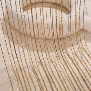 18K Gold Chain Necklace/Cable Chain/Paperclip Chain/Twist Chain/Figaro/Curb Chain/Bead Chain/Blade Chain/Chain for kids/Mothers Day Gifts