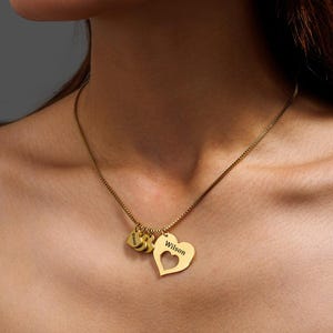 Collar de corazón con nombres familiares, collar con nombre personalizado para mamá, collar de amor personalizado con nombres de niños, collar con varios nombres, regalo para ella