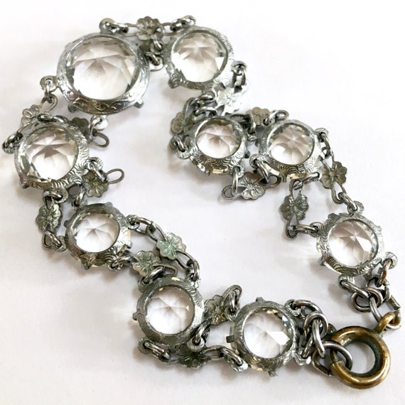 Antique Art Deco Bezel Set Rock Crystal Bracelet … - image 7