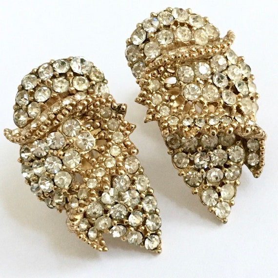 CINER Pavé Crystal Rhinestone Clip On Earrings – … - image 4