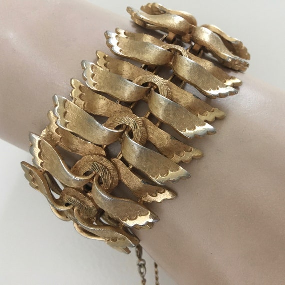 Francois Wide Gold Tone Linked Bracelet – High En… - image 3