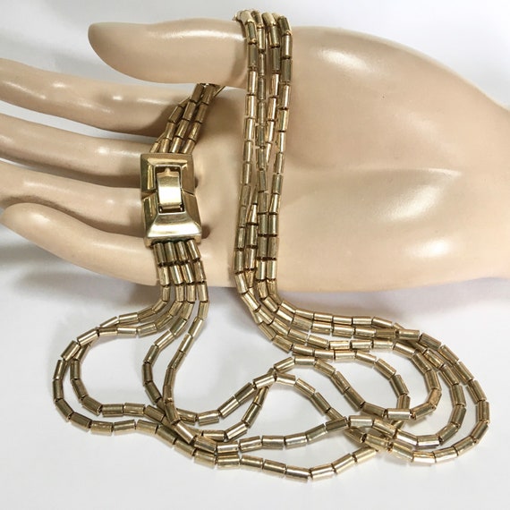 KRAMER Slinky Multi Chain Necklace – Mid Century … - image 3