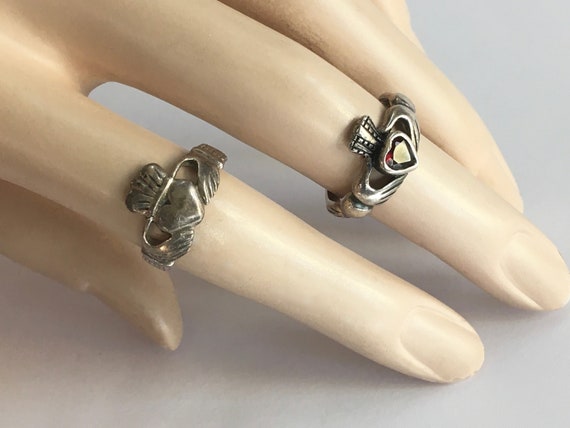 Claddagh Lot – Two 925 Sterling Silver Rings – Ir… - image 3