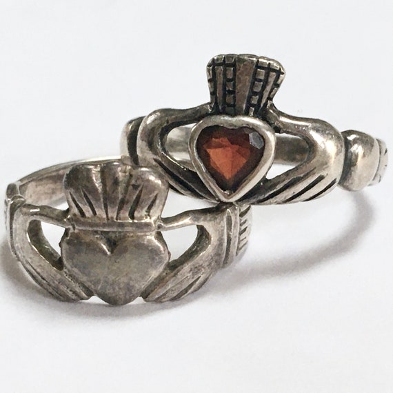 Claddagh Lot – Two 925 Sterling Silver Rings – Iri