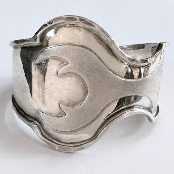 Wavy 925 Sterling Silver Wide Cuff Bracelet – Hig… - image 1
