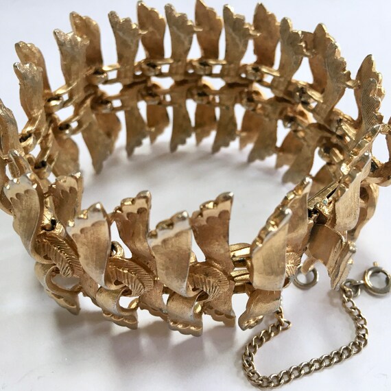 Francois Wide Gold Tone Linked Bracelet – High En… - image 5