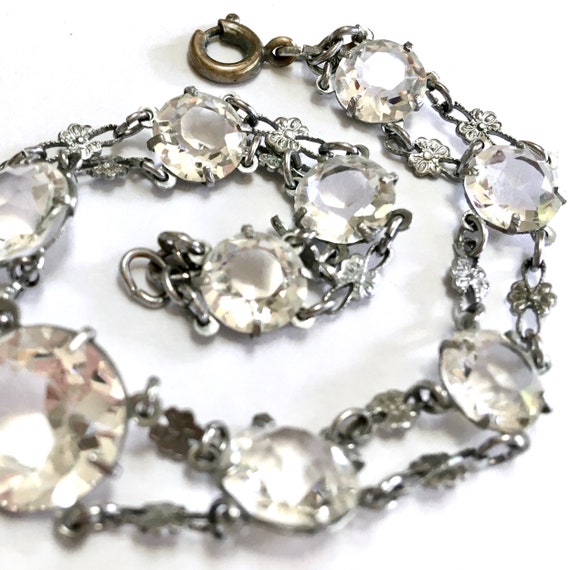 Antique Art Deco Bezel Set Rock Crystal Bracelet … - image 4