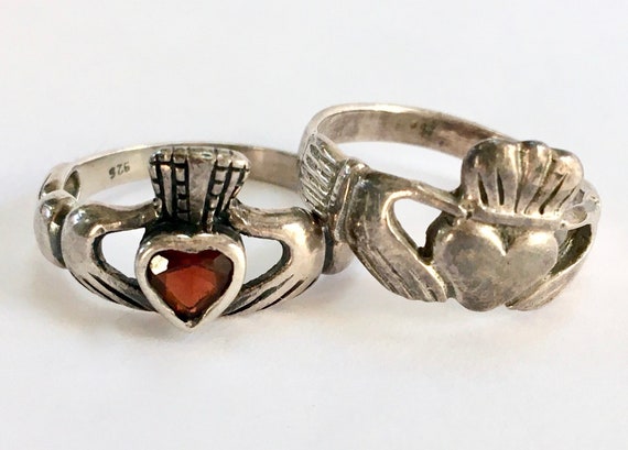 Claddagh Lot – Two 925 Sterling Silver Rings – Ir… - image 4